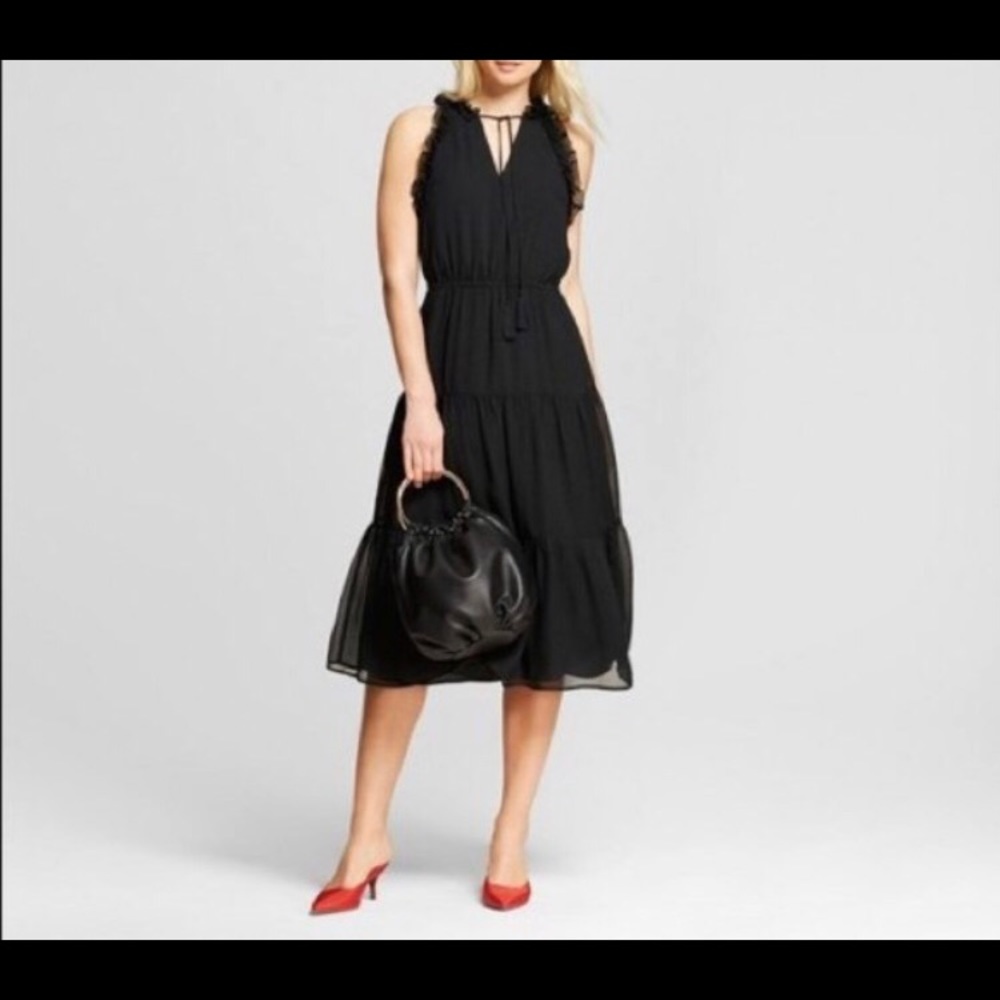 NWT Who What Wear Black Midi Dress